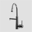 KWC 10.501.222.700 Systema Pull Down Kitchen Faucet with Integrated Soap Dispenser, 8-inch pull down Spout, Solid Stainless Steel