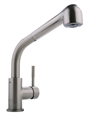 Meridian 2043010 - Single Lever Kitchen Faucet with Pullout Spray (Solid Brass Construction) - Brushed Nickel