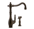Meridian 2058080 - Single Lever Kitchen Faucet with Spray (Solid Brass Construction) - Antique Bronze