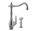 Meridian 2058090 - Single Lever Kitchen Faucet with Spray (Solid Brass Construction) - Satin Nickel