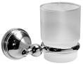 Meridian 2096100 - Glass Tumbler with Holder (Solid Brass Construction) - Polished Chrome