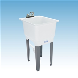 Mustee 12C Utilatub Combo Laundry Tub Faucet Supply Lines P-Trap