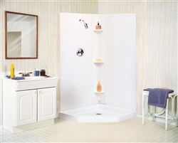 Mustee 237 - DURAWALL® Thermoplastic Neo-Angle/Corner Shower Walls/Corner Showers up to 42-inch x 42-inch