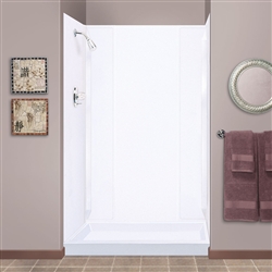 Mustee 265WHT Durawall Shower Wall White Fits Up To 40x69 Alcove