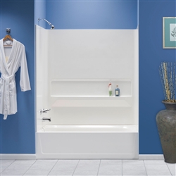 Mustee 660 Bathtub Wall, Fits a 60-inch wide x 30-inch deep bathtub alcove with a minimum ceiling height of 64-inch