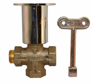 Prier Products - C-64BR - 3 Way Log Lighter Valve; 1/2-inch FPT; Polished Brass Escutcheon