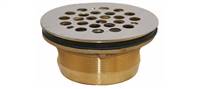 Prier Products - P-310CL-SS - Type Q Brass Shower Drain; 2-inch Caulk w/Gasket, Low Profile, Stainless Steel Strainer