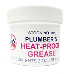 Plumber's heat proof grease does not melt like ordinary grease. This grease comes in a 2 oz. container, lubricates valves, ballcocks, stems of valves, etc. Plumber's grease make hard to turn faucets work smoothly. Perfect for use on steam or hot water
