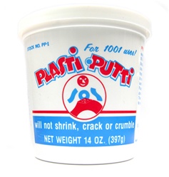 SOS Products PP-1-CASE Plasti-Putti - Bulk case of 48 - 14 oz Containers. Save on Plumber's Putty when you buy a case. This is our recommended choice of putty for all plumbing applications because it will not shrink, crack or crumble.