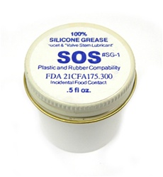 SOS Products Silicone Grease is our recommended lubricant for faucet and valve stems. This grease is safe for incidental food contact and is FDA approved. SOS SG-1 is 100% Silicone Grease available to you in a 0.5 FL oz. container.