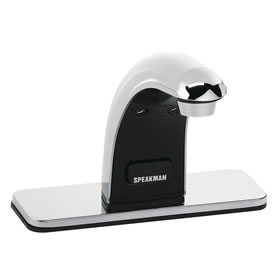 Speakman S-8810 - AC powered/plug-in lavatory faucet. Solenoid with built-in filter. Electronics housed above counter. All metal chassis and removable cover. 60-second time out feature prevents floods. Meets ASME A112.18.1/CSA B125.1