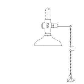 Speakman SE-201 - Vertical overhead supply, self-closing valve, chain & wall or floor flange.
