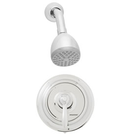 Speakman SM-5010 - SM-5000 thermostatic/pressure balance valve. All brass body with bonnet. S-2272-E2 showerhead, S-2500 arm and flange. Meets ASSE 1016 and ASME A112.18.1/CSA B125.1