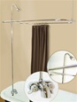 Spring House - R2200 - Front Mounted 'Tub-On-Legs' Faucet with Overhead Shower and Curtain Rings