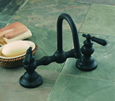 Strom Plumbing P0557-8Z - Columbia 8 inch Center Bridge Faucet with Gooseneck Spout and Metal Lever Handles, Oil Rubbed Bronze