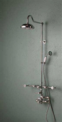 Strom Plumbing P0902C with P0872C Body Spray Bar - Exposed Wall Mount Thermostatic Shower Set with Handheld Shower, Polished Chrome
