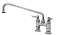 T&S Brass - B-0225 - Double Pantry Faucet, Deck Mount, 4-inch Centers, 12-inch Swing Nozzle (062X)