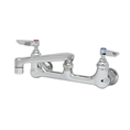 T&S Brass - B-0234-BST - Double Pantry Faucet, Wall Mount, 8-inch Centers, 6-inch Cast Spout, Built In Stops