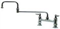 T&S Brass - B-0245 - Double Pantry Faucet, Deck Mount, 8-inch Centers, 18-inch Double Joint Swing Nozzle