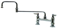 T&S Brass - B-0246 - Double Pantry Faucet, Deck Mount, 8-inch Centers, 15-inch Double Joint Swing Nozzle