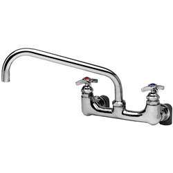 T&S Brass - B-0290 - Big-Flo Mixing Faucet, Wall Mount, 8-inch Centers, 12-inch Swing Nozzle, LL Inlets