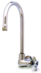 T&S Brass - B-0312 - Single Pantry Faucet, Wall Mount, Swivel Gooseneck, Four-Arm Handle