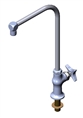 T&S Brass B-0318-02 - Faucet, B-0318 Modified 4-Arm Handle & Red Index & Extended Height