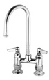 T&S Brass - B-0326 - Double Pantry Faucet, Deck Mount, 4-inch C/c, Rigid Gooseneck