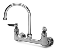 T&S Brass - B-0331 - Faucet, Wall Mount, 8-inch Centers, Eternas, Swivel Gooseneck, Lever Handles