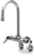 T&S Brass - B-0340 - Double Pantry Faucet, Wall Mount, Adjustable Centers, Rigid Gooseneck, Lever Handles