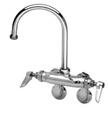 T&S Brass - B-0343 - Double Pantry Faucet, Wall Mount, Adjustable Centers, Swivel Gooseneck, Integral Stops