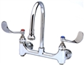 T&S Brass - B-0352-04 - Medical Faucet, Wall Mount, 8-inch Centers, Rigid Gooseneck w/Rosespray, Built-In Stops