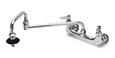 T&S Brass - B-0597 - Pot Filler, Wall Mount, 8-inch Centers, 18-inch Double Joint Nozzle, Insulated On-Off Control