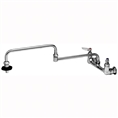 T&S Brass - B-0598 - Pot Filler, Wall Mount, 8-inch Centers, 24-inch Double Joint Nozzle, Insulated On-Off Control