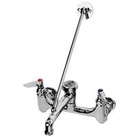 T&S Brass - B-0665-BSTP - Service Sink Faucet, Wall Mount, 8-inch Centers, Built-In Stops, Vacuum Breaker, Polished