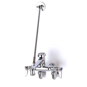 T&S Brass - B-0667-POL - Service Sink Faucet, Wall Mount, Adjustable Centers, Vac. Breaker, Wall Brace, Polished