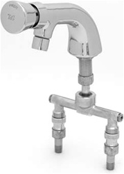 T&S Brass - B-0807 - Metering Faucet, Single Hole Base, Mixing T, Push Button Cartridge