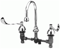 T&S Brass - B-0866 - Medical Faucet, Concealed Body, 8-inch Centers, Wrist Handles, Swivel Gooseneck w/Rosespray