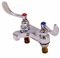 T&S Brass - B-0890 - Medical Faucet, Deck Mount, Cast Basin Spout, Aerator, 4-inch Wrist Action Handles