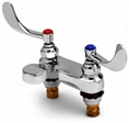 T&S Brass - B-0894 - Medical Faucet, Deck Mount, Cast Basin Spout, Drip Proof Sprayface, 4-inch Wrist Handles