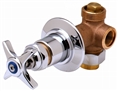 T&S Brass - B-1020 - Concealed Bypass Valve, 1/2-inch NPT Female Inlet and Outlet, 4-Arm Handle, Cold Index