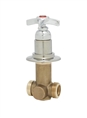 T&S Brass - B-1025-1 - Concealed Straight Valve, 1/2-inch NPT Female Inlet and Outlet, 4-Arm Handle, Hot Index