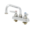 T&S Brass - B-1111 - Workboard Faucet, Deck Mount, 4-inch Centers, 8-inch Swing Nozzle, Lever Handles
