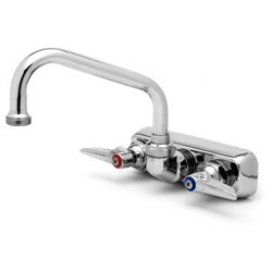 T&S Brass - B-1116 - Workboard Faucet, Wall Mount, 4-inch Centers, 8-inch Swing Nozzle, Lever Handles