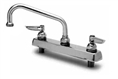 T&S Brass - B-1121 - Workboard Faucet, Deck Mount, 8-inch Centers, 8-inch Swing Nozzle, Lever Handles