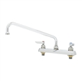 T&S Brass - B-1123 - Workboard Faucet, Deck Mount, 8-inch Centers, 12-inch Swing Nozzle, Lever Handles