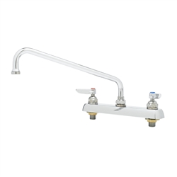 T&S Brass - B-1123 - Workboard Faucet, Deck Mount, 8-inch Centers, 12-inch Swing Nozzle, Lever Handles