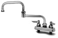 T&S Brass - B-1131 - Workboard Faucet, Deck Mount, 4-inch Centers, 18-inch Double Joint Nozzle, Lever Handles