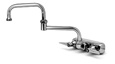 T&S Brass - B-1136 - Workboard Faucet, Wall Mount, 4-inch Centers, 18-inch Double Joint Nozzle, Lever Handles