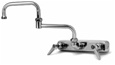 T&S Brass - B-1137 - Workboard Faucet, Wall Mount, 8-inch Centers, 18-inch Double Joint Nozzle, Lever Handles